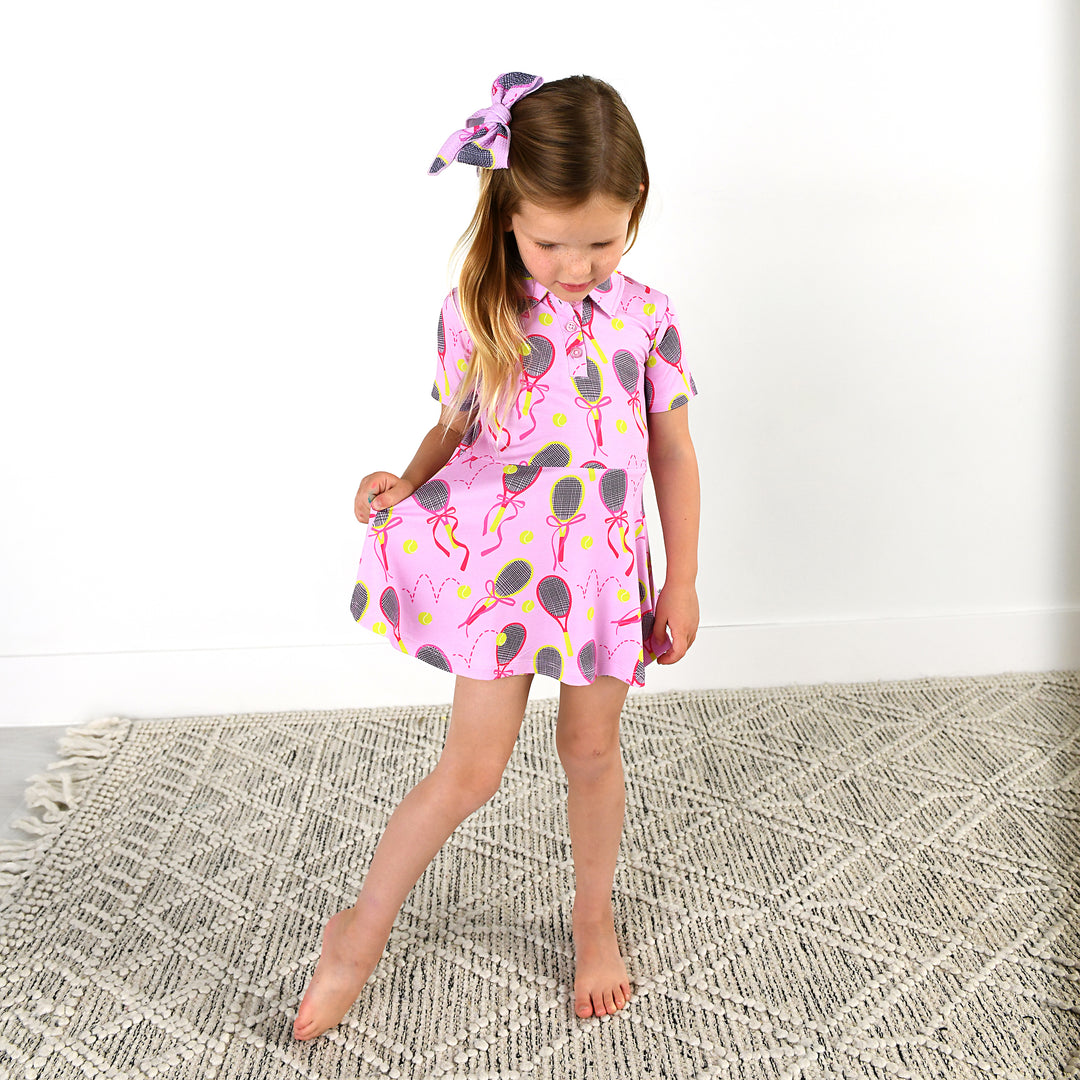 Serena Pink Tennis CLIP BOW - Gigi and Max