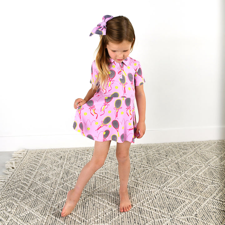 Serena Pink Tennis CLIP BOW - Gigi and Max