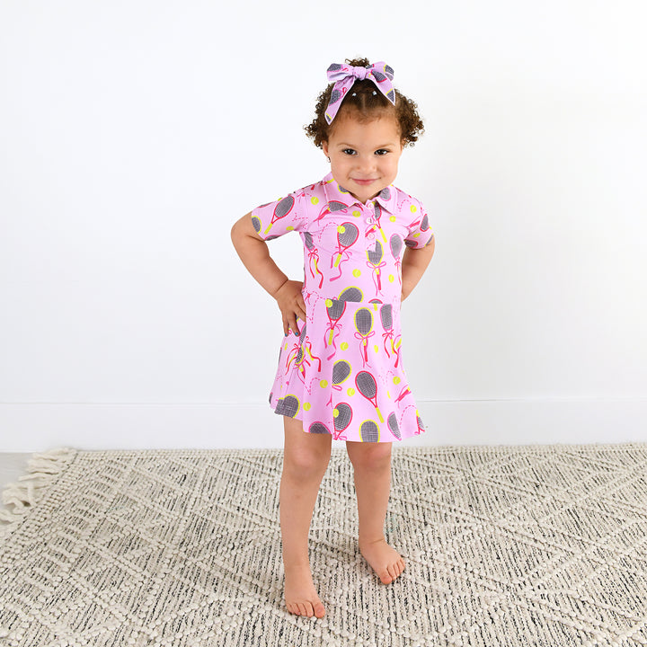 Serena Pink Tennis CLIP BOW - Gigi and Max