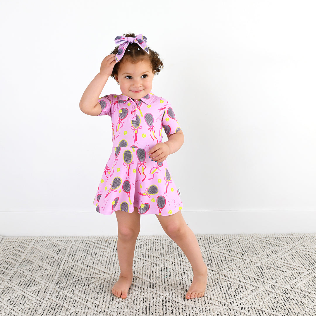 Serena Pink Tennis CLIP BOW - Gigi and Max