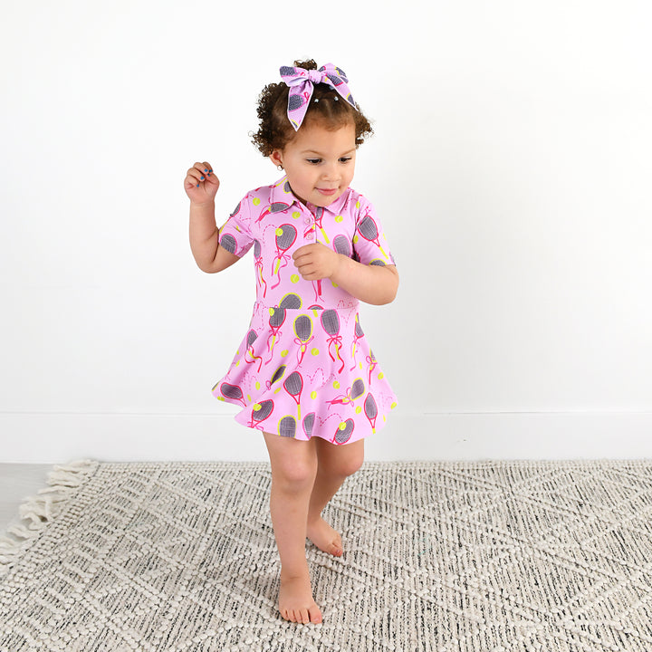 Serena Pink Tennis CLIP BOW - Gigi and Max