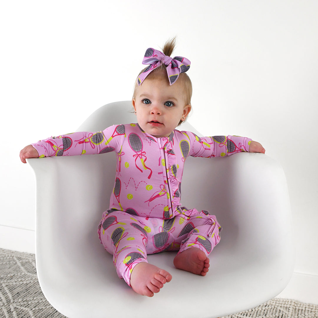 Serena Pink Tennis CLIP BOW - Gigi and Max