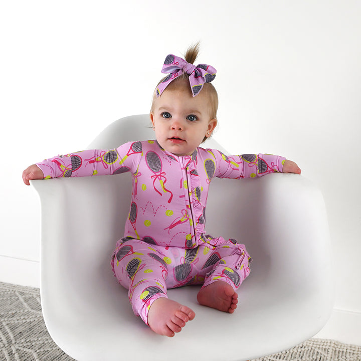 Serena Pink Tennis CLIP BOW - Gigi and Max