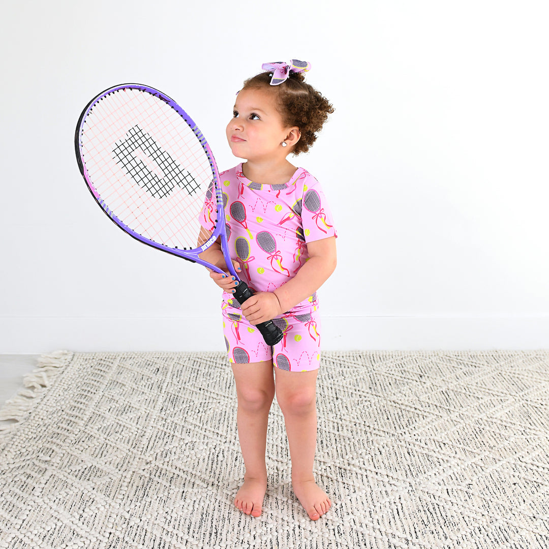 Serena Pink Tennis CLIP BOW - Gigi and Max