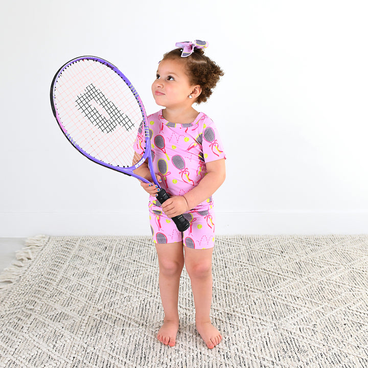 Serena Pink Tennis CLIP BOW - Gigi and Max