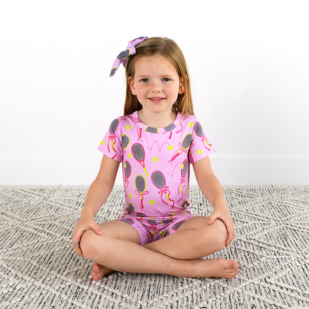 Serena Pink Tennis CLIP BOW - Gigi and Max