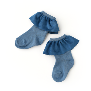 Slate RUFFLE SOCKS - Gigi and Max