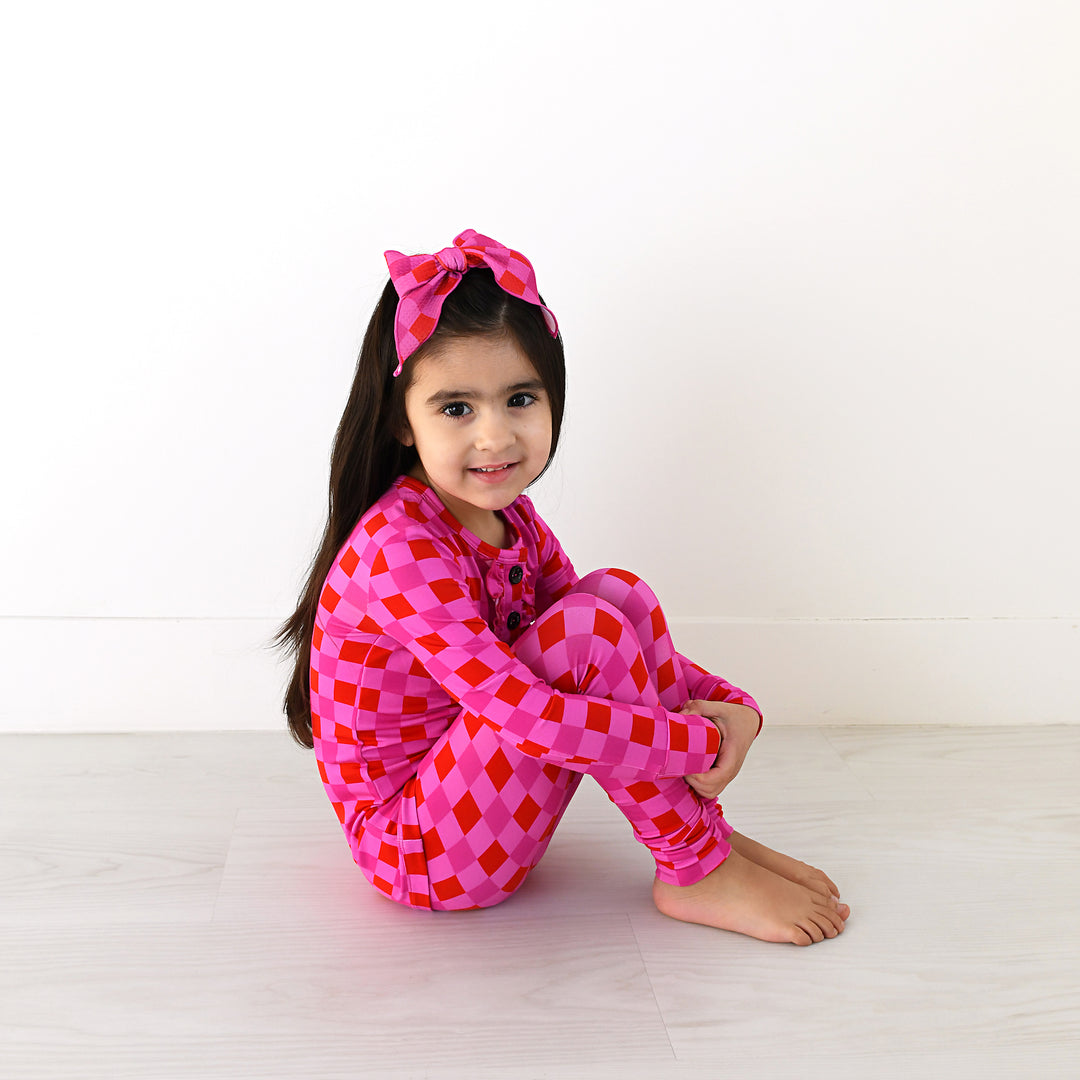 Sydney Pink Checks RUFFLE TWO PIECE - Gigi and Max