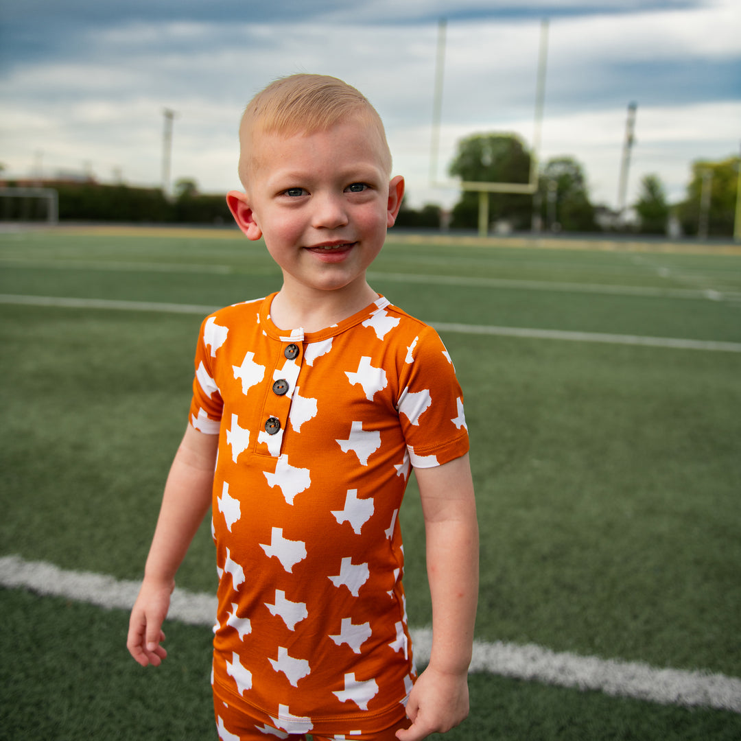 Texas Burnt Orange & White TWO PIECE - Gigi and Max