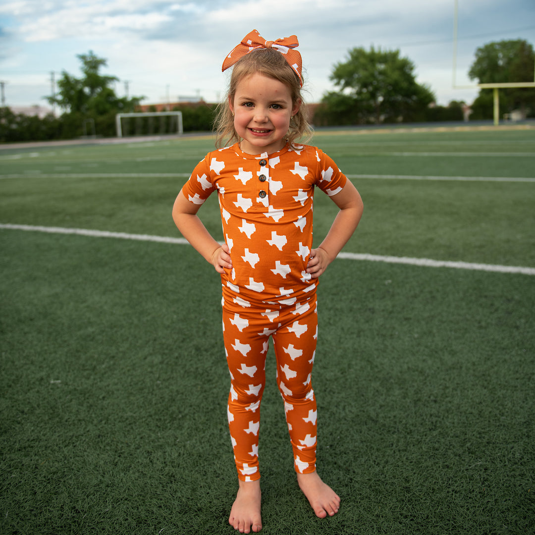 Texas Burnt Orange & White TWO PIECE - Gigi and Max