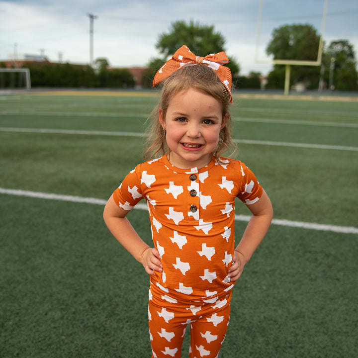 Texas Burnt Orange & White TWO PIECE - Gigi and Max
