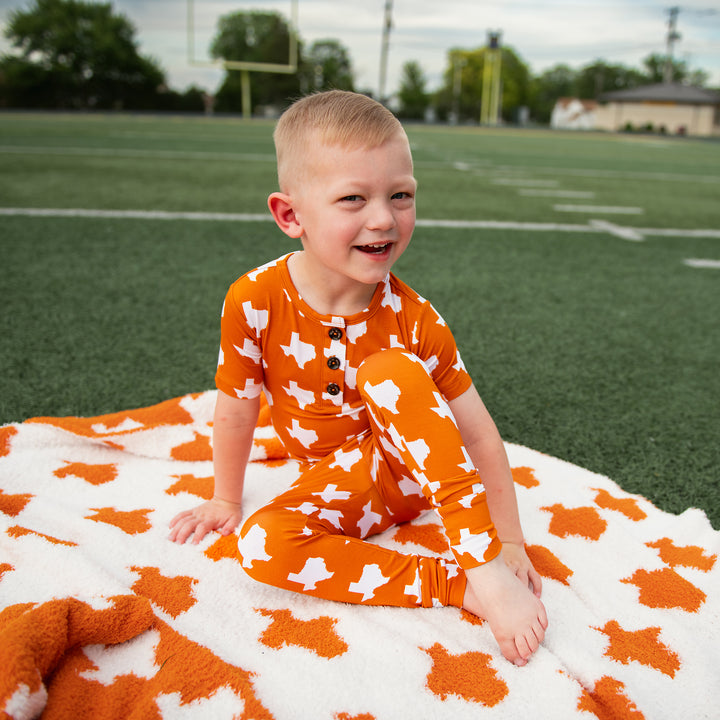 Texas Burnt Orange & White TWO PIECE - Gigi and Max