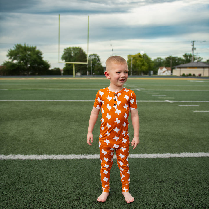 Texas Burnt Orange & White TWO PIECE - Gigi and Max