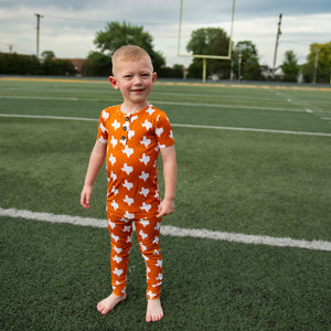 Texas Burnt Orange & White TWO PIECE - Gigi and Max