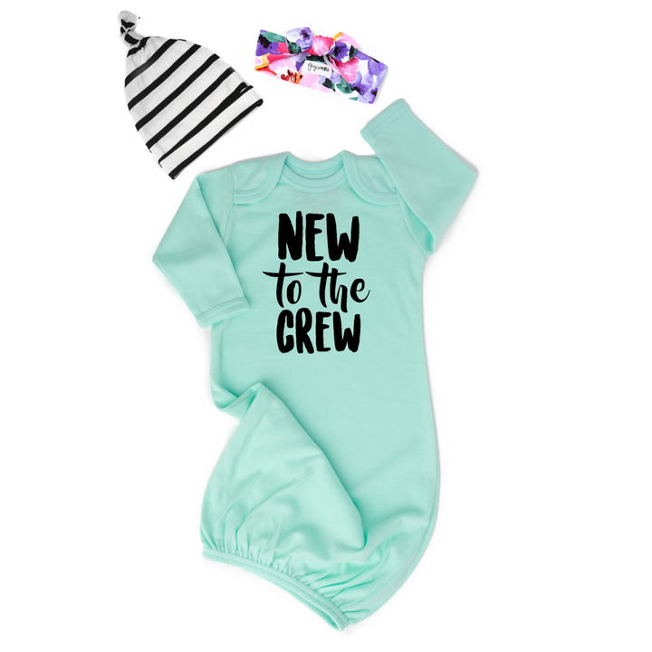 Mint New to the Crew gown stripe Gender Neutral - Gigi and Max