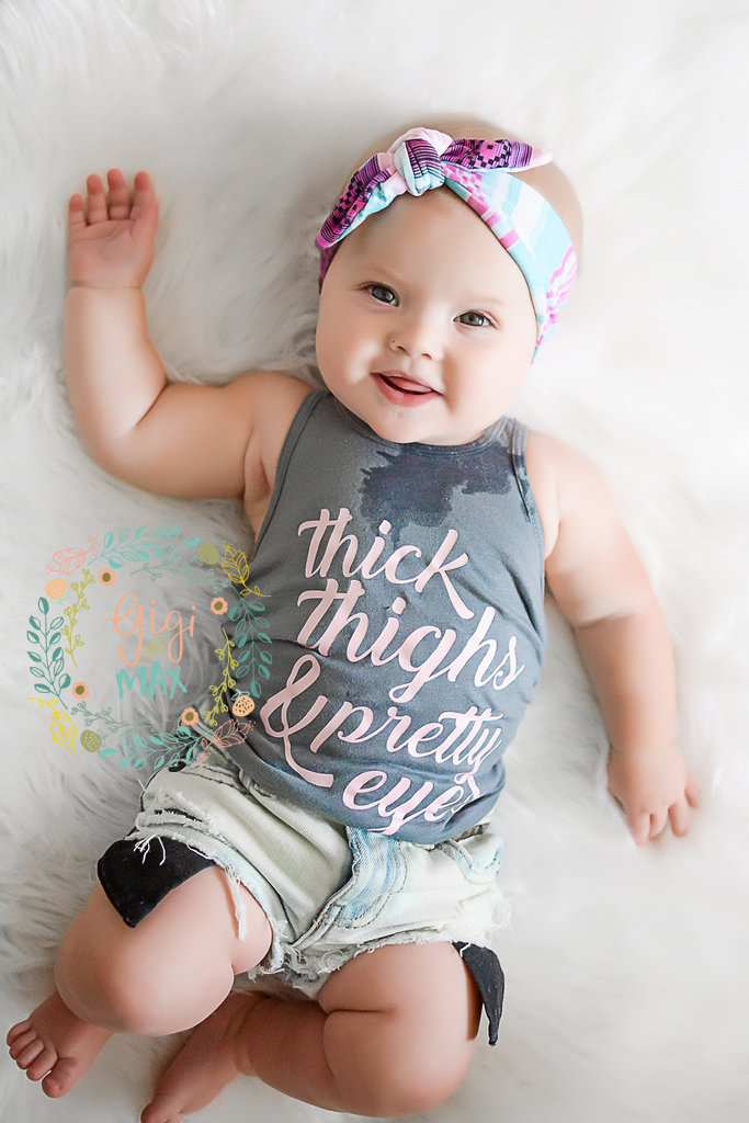 Thick thighs & Pretty Eyes tee/tank - Gigi and Max