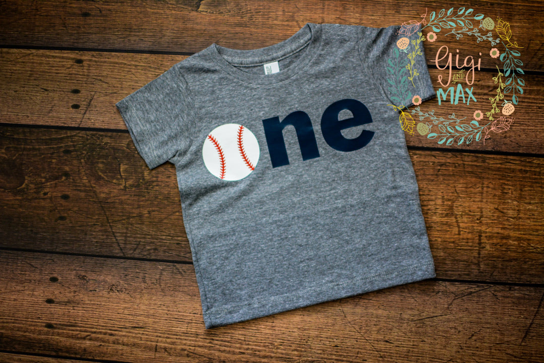 Baseball ONE Birthday Tee - Gigi and Max