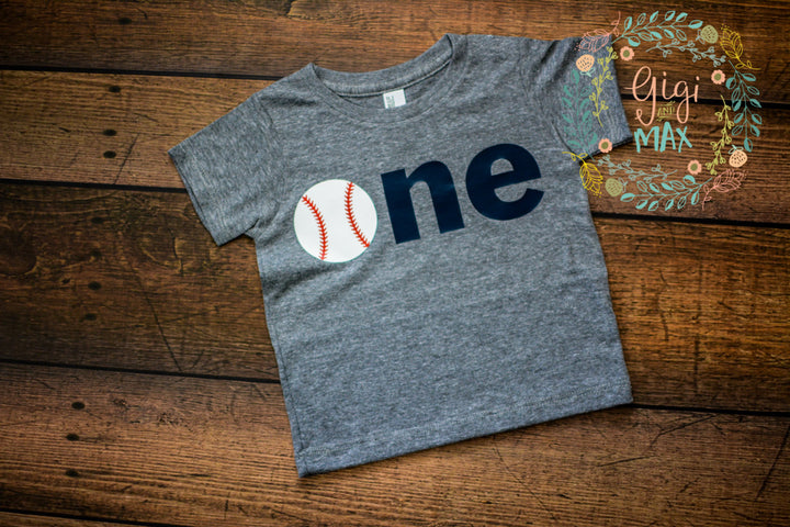 Baseball ONE Birthday Tee - Gigi and Max
