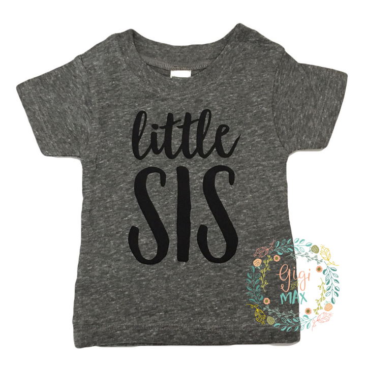 Little SIS Gray Triblend Tee - Gigi and Max